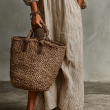 Carmen | Vestido longo em algodão e linho com design off-the-shoulder