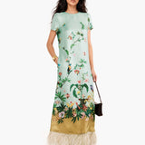 Robe maxi retro estampada