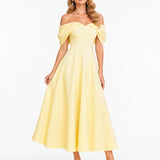 Robe Maxi Elegante com Ombro Descoberto