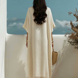 Maxi Robe de Decote em V com Franjinhas