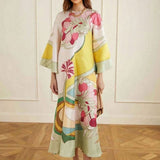 Robe maxi em cetim floral