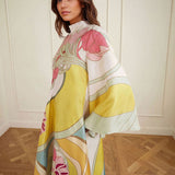 Robe maxi em cetim floral