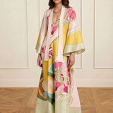 Robe maxi em cetim floral