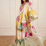 Robe maxi em cetim floral