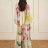 Robe maxi em cetim floral