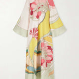 Robe maxi em cetim floral