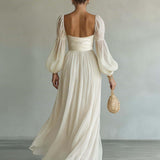 Robe maxi boémia em chiffon