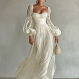Robe maxi boémia em chiffon