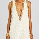 Robe mini col V
