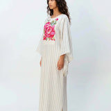 Robe Maxi Fleurie Rosa Pálido