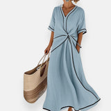Alice | Robe com nó e bordas contrastantes