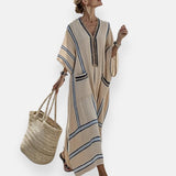 Alice | Kaftan Listrado com Bolsos
