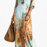 Maxi Robe Impressa Estilo Boémio