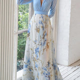 Maxi Vestido com Estampado Floral Radiante