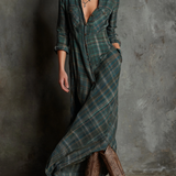 Alice | Vestido Maxi Listrado com Colarinho