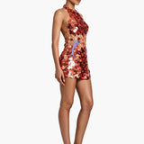 Robe mini dos nu à sequins