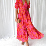 Alice | Vestido Maxi em Rosa Vermelho