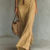 Camila | Maxi Vestido com Rever e Cintura na Cintura