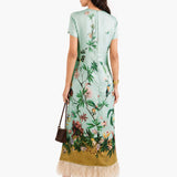 Robe maxi retro estampada