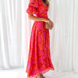 Alice | Vestido Maxi em Rosa Vermelho