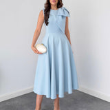 Robe midi ajustada com nó