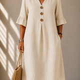 Vestido Botonado Pregas