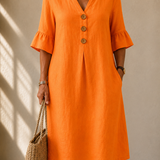 Vestido Botonado Decote V
