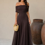 Vestido Toledo em cor castanha