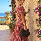 Vestido Largo Ombro Caído Aquarela