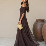 Vestido Toledo em cor castanha
