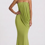 Vienna - Vestido Maxi Verde-Azeitona