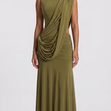 Camila - Vestido Maxi Verde Azeitona