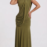 Camila - Vestido Maxi Verde Azeitona