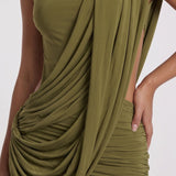 Camila - Vestido Maxi Verde Azeitona