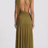 Camila - Vestido Maxi Verde Azeitona