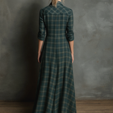 Alice | Vestido Maxi Listrado com Colarinho