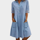 Vestido de jeans leve e arejado