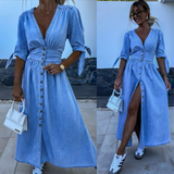 Alice | Vestido de denim vibrante
