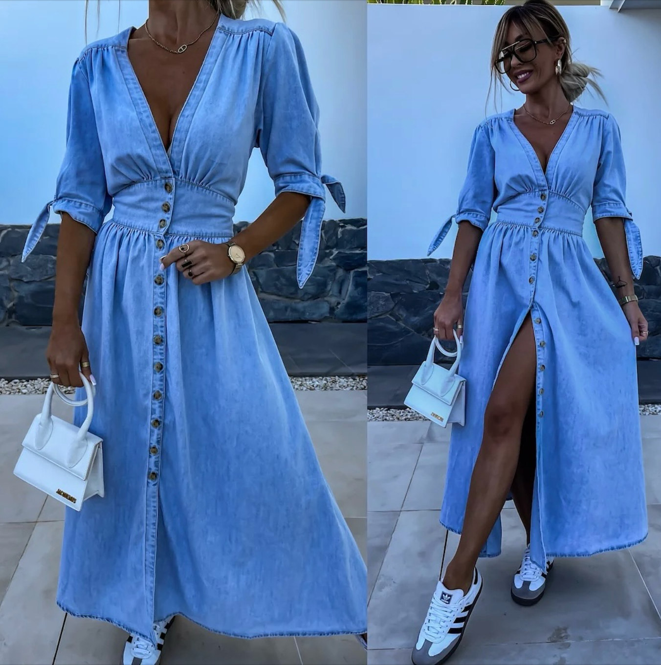 Alice | Vestido de denim vibrante