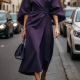 Alice | Robe elegante com mangas de lanterna e cinto