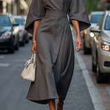 Alice | Robe elegante com mangas de lanterna e cinto