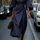 Alice | Robe elegante com mangas de lanterna e cinto