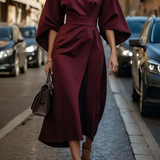 Alice | Robe elegante com mangas de lanterna e cinto