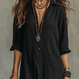 Verónica | Vestido Longo Preto com Botões