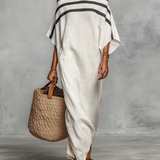 Avelina | Vestido Maxi Off-Shoulder com Mangas de Morcego
