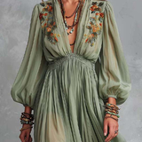 Inês | Vestido Maxi Boémio com Estampa Floral