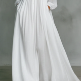 Liliana| Vestido Maxi Minimalista com Colarinho Alto