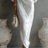 Elisa | Elegante Vestido Maxi de Alça Única em Branco