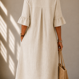Vestido Botonado Pregas