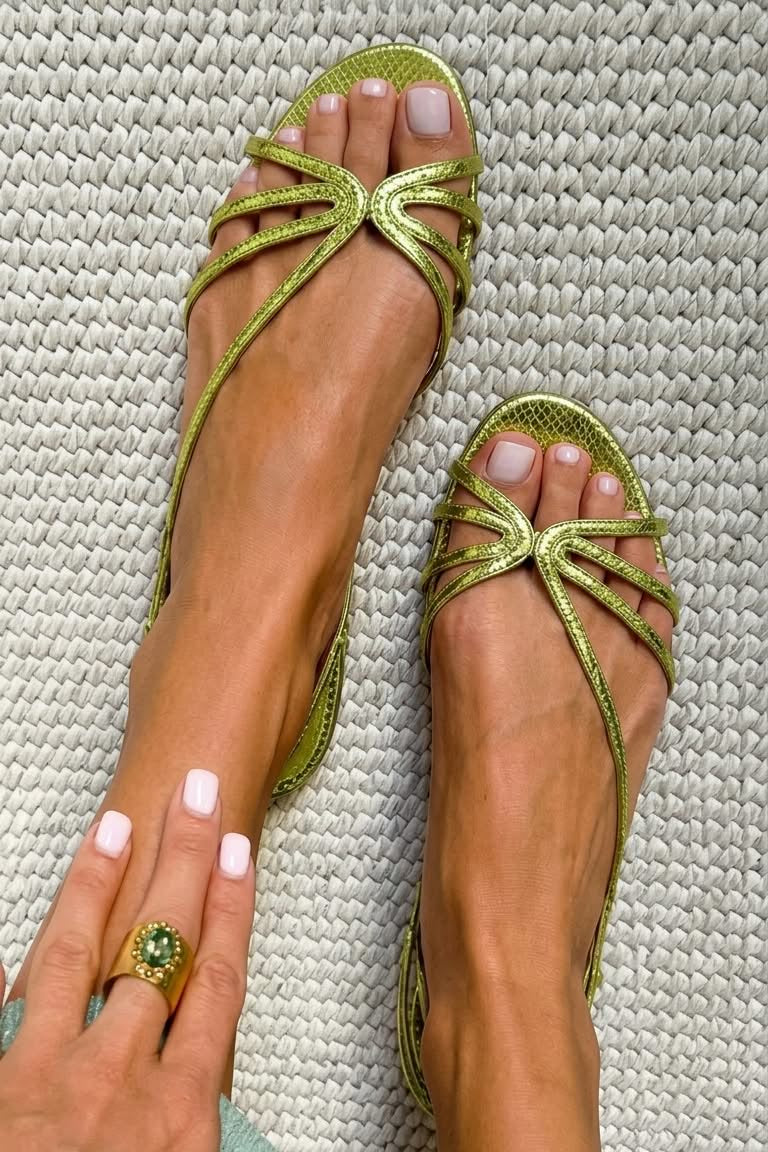 Ginevra | Sandálias Douradas Elegância de Verão
